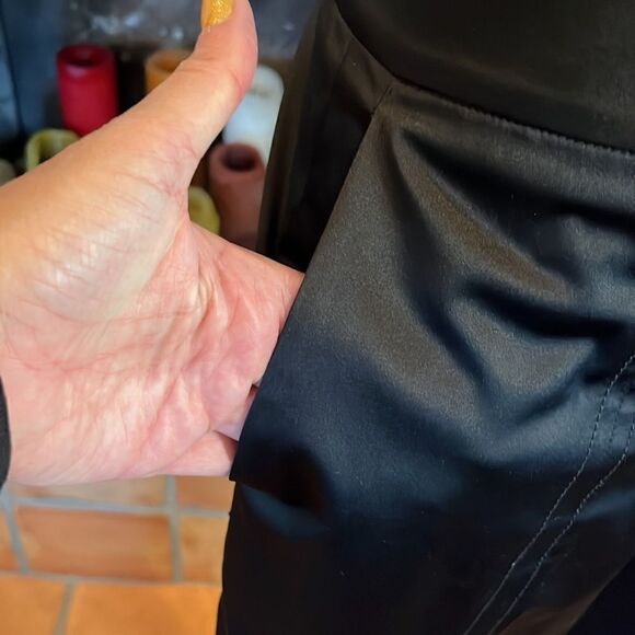 Adam Lippes black satin-like straight leg, dresspants, 2! - Picture 3 of 10